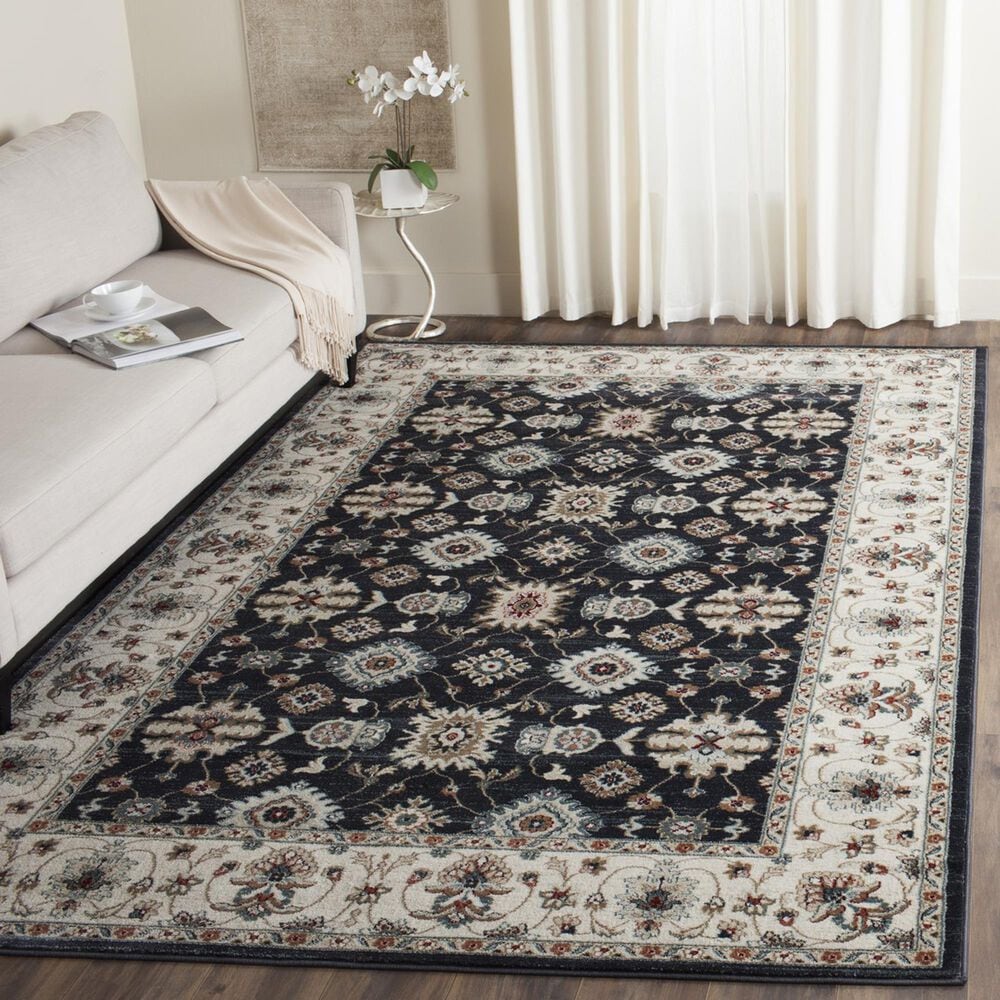 Safavieh Lyndhurst 9&#39; x 12&#39; Navy and Creme Area Rug, , large