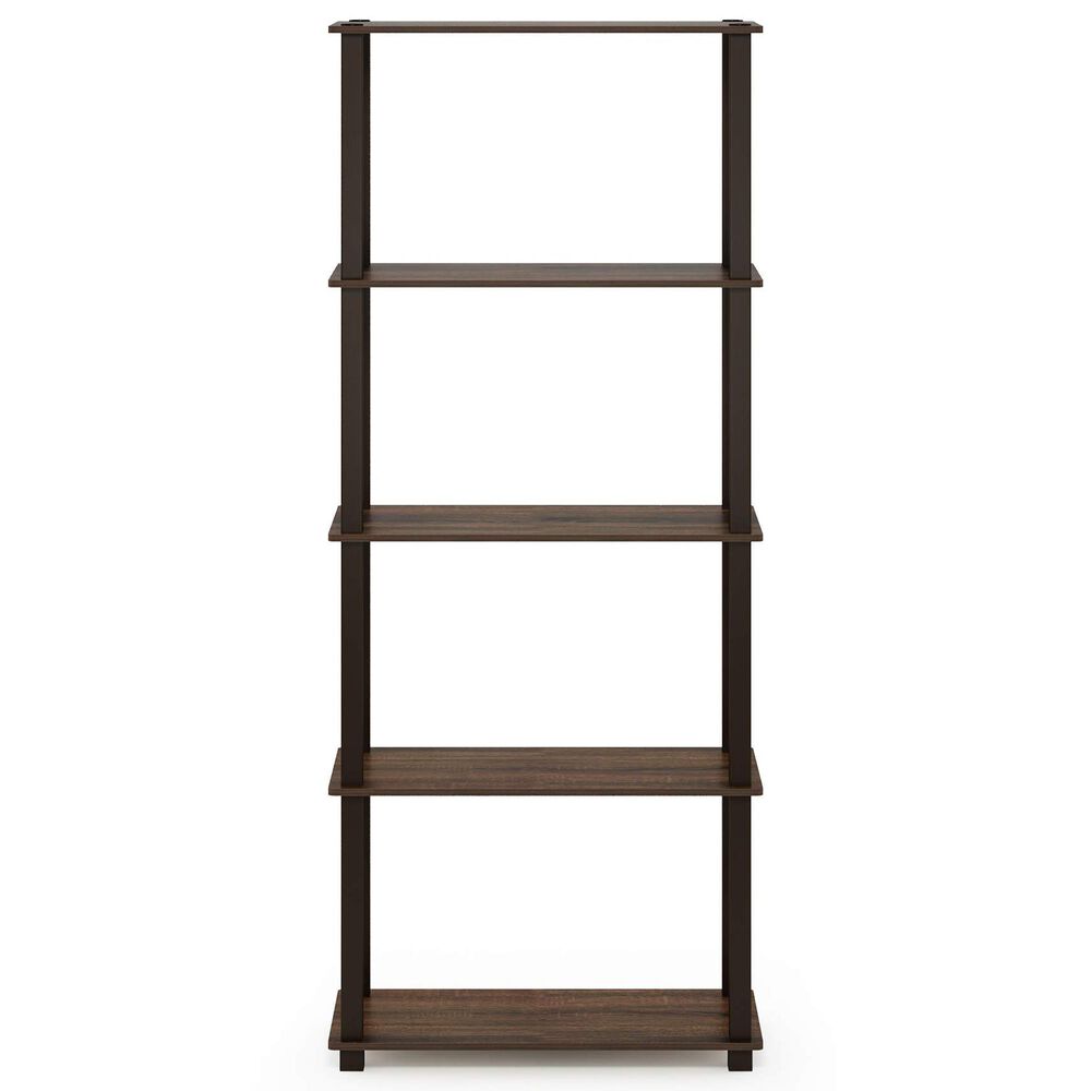 HOMLUX 5-Tier Display Rack in Walnut and Brown, , large