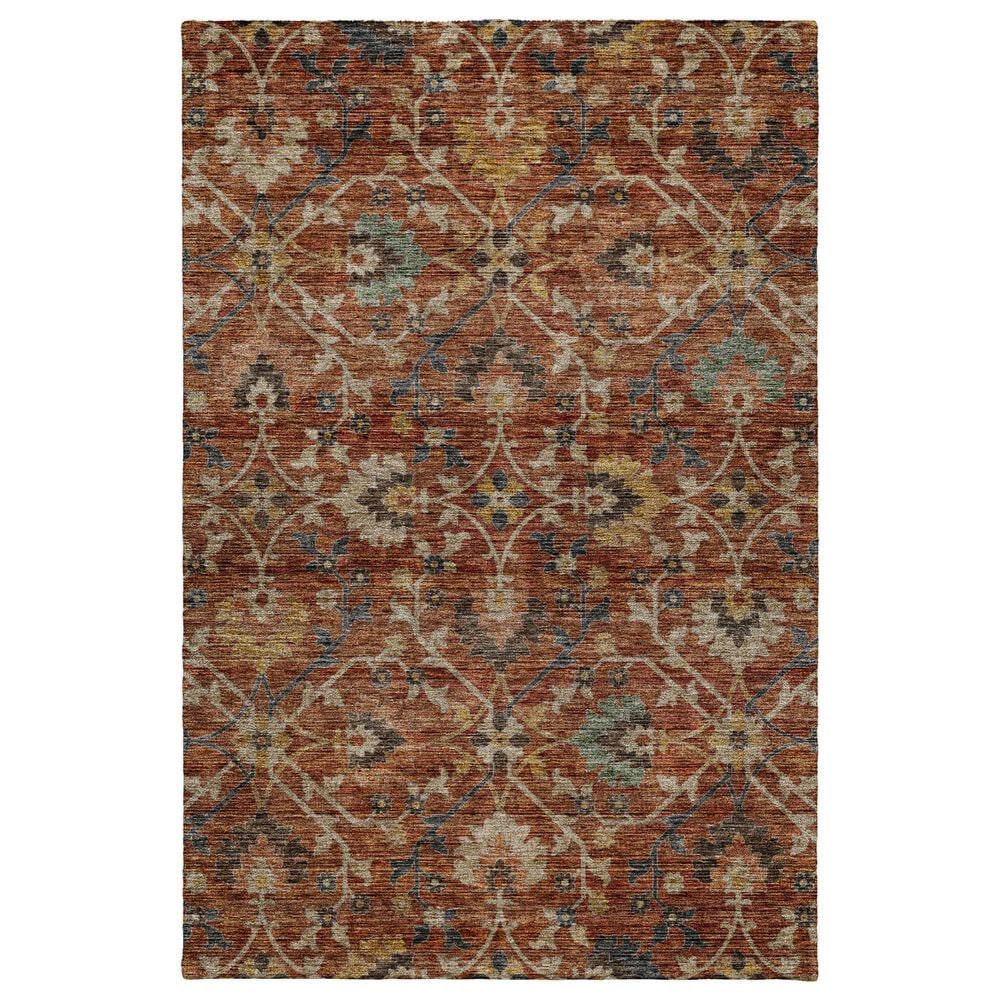 Dalyn Rug Company Silk Road Paprika, Copper, Gold, Sage, Navy and Beige 3" x 5" Area Rug, , large