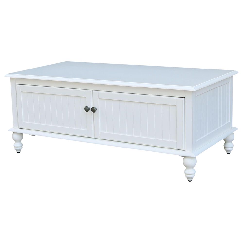 International Concepts Storage Coffee Table in Beach White, , large