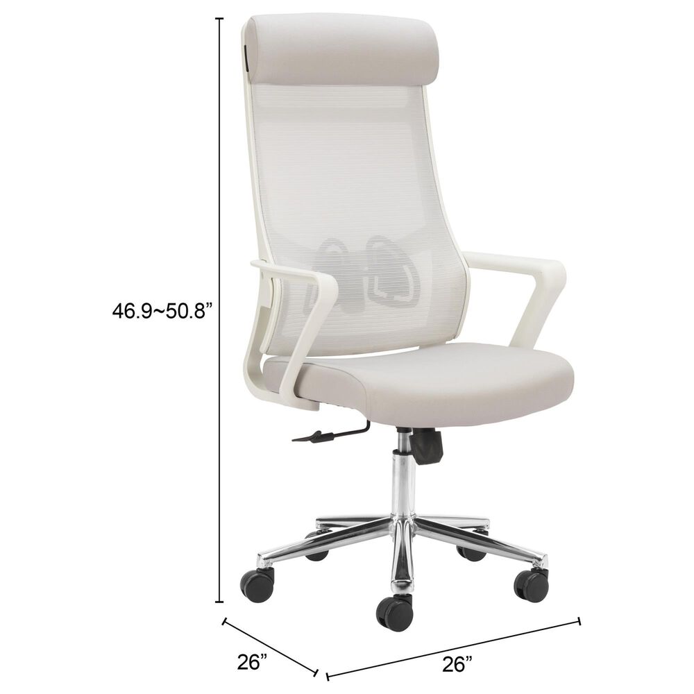Zuo Modern Jett High Back Office Chair in Chrome, , large