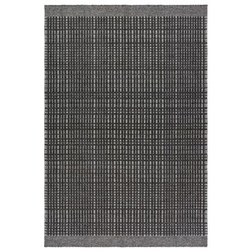 Harounian Rugs Kilim Casablanca 6" x 9" Silver and Charcoal Area Rug, , large