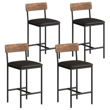 GARVEE 25.5" Bar Stool in Rustic Brown (Set of 4), , large