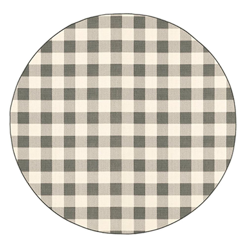 Oriental Weavers Marina 2598W 7"10" Round Gray Area Rug, , large