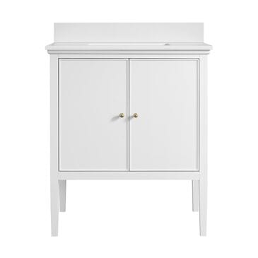 37B Heston 30" Single Bathroom Vanity in Bright White with White Composite Stone Top and Backsplash, , large