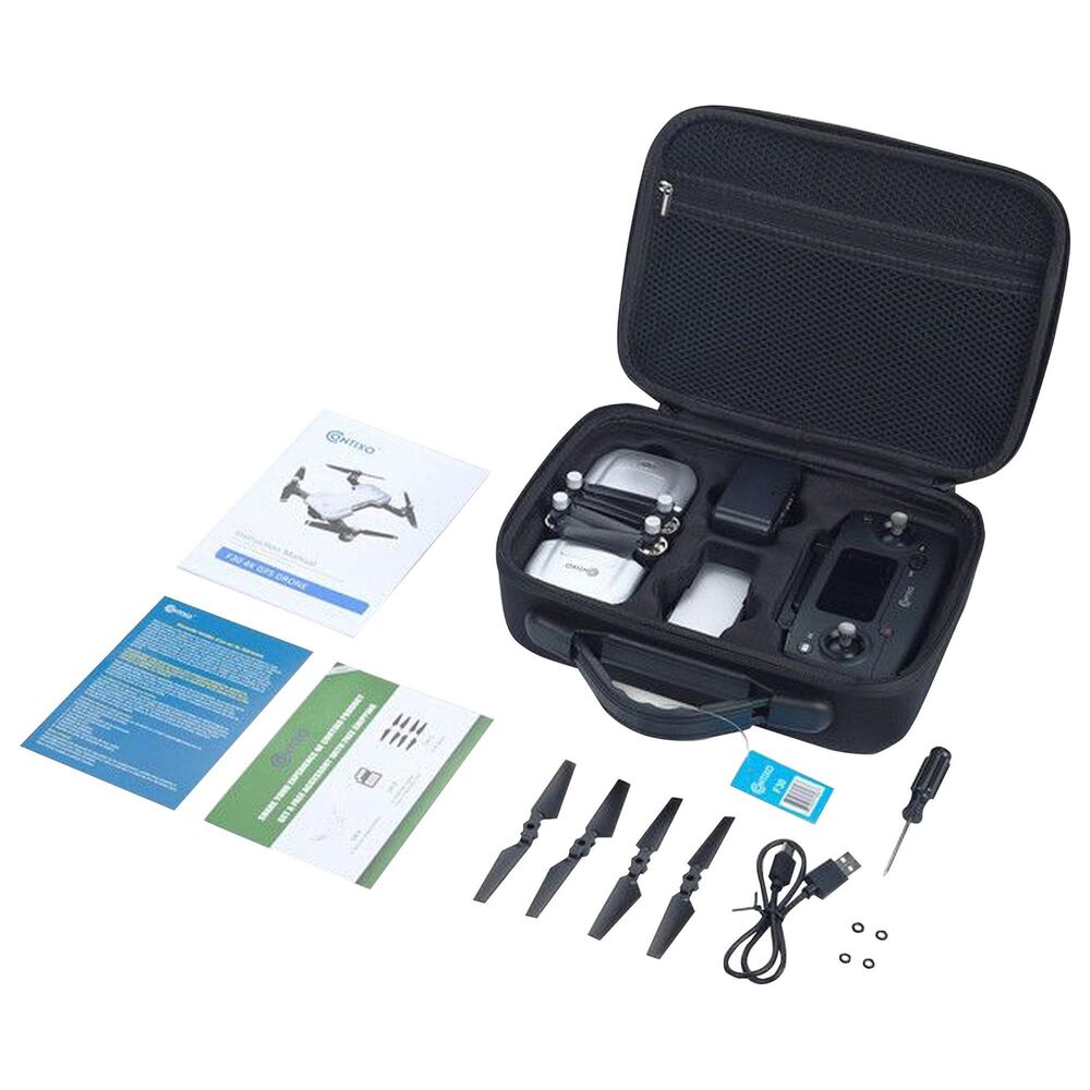 Contixo F30 Drone Quadcopter with Wi-Fi 4K UHD Camera and GPS Tracking in Gray, , large