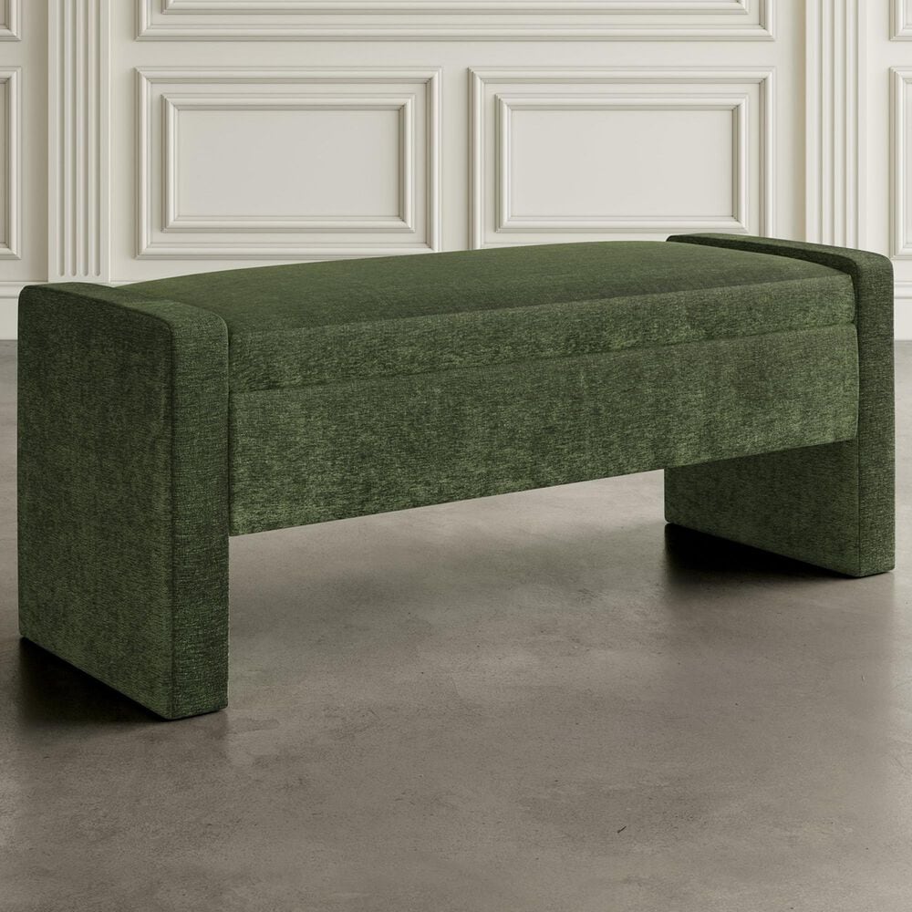 Waltham Braun Storage Bench in Forest, , large