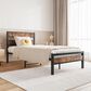 Hearth and Haven Twin Platform Bed with Metal Slats Support in Black and Brown, , large