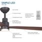 Minka-Aire Simple 52" Indoor/Outdoor Ceiling Fan with LED Light in Oil Rubbed Bronze, , large