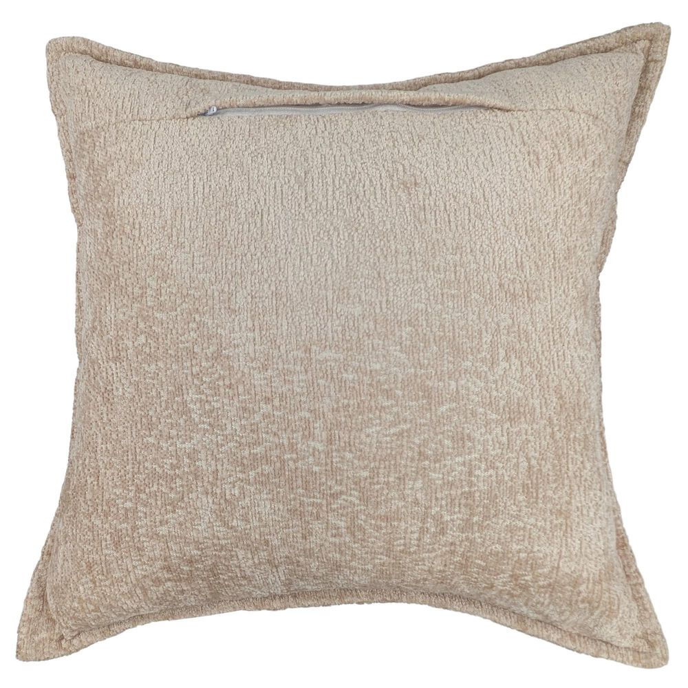 Chanasaya 20" Square Textured Shimmer Throw Pillow in Beige, , large