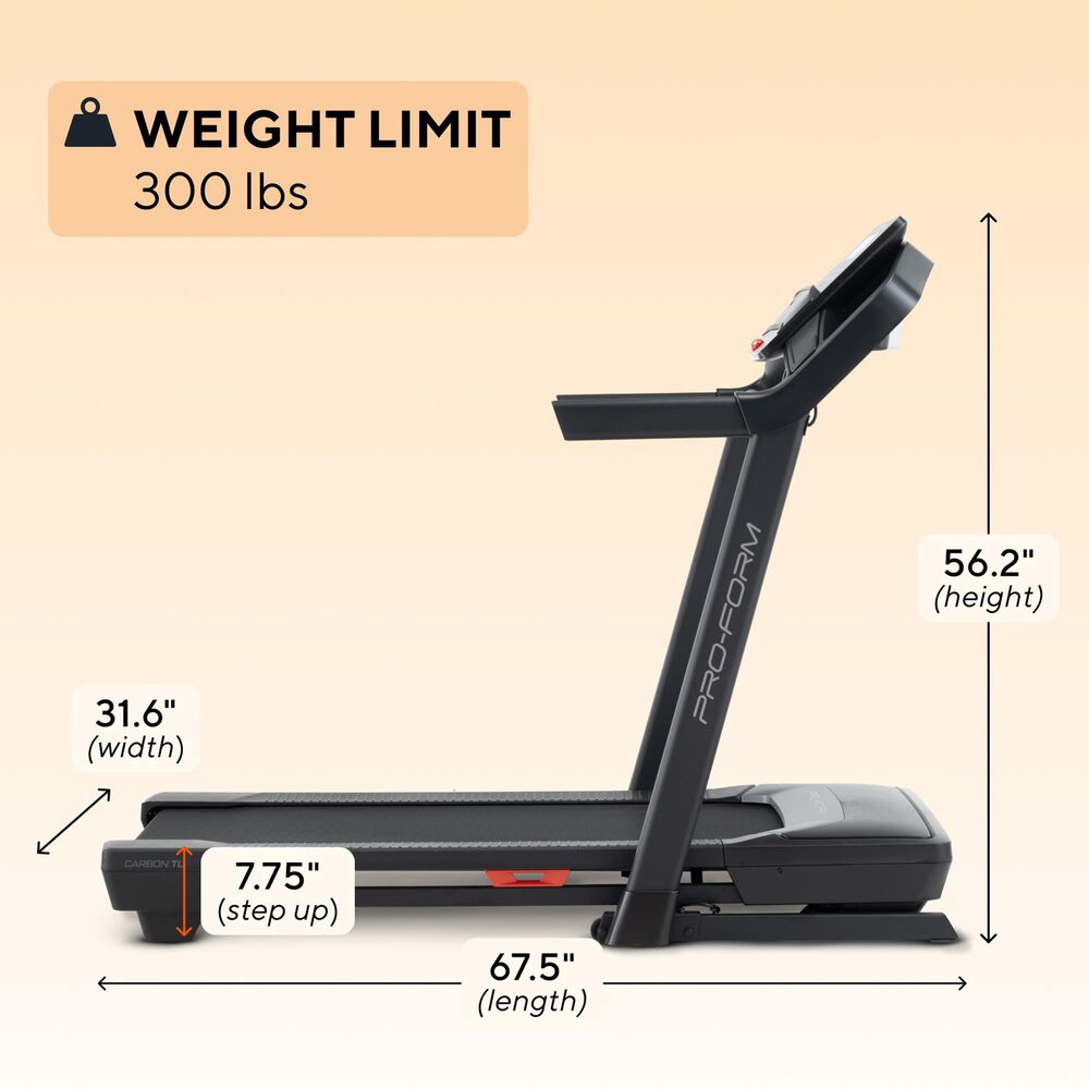 ProForm Carbon TL Folding Treadmill in Black, , large