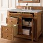 James Martin Vanities Bristol 36" Single Bathroom Vanity in Saddle Brown with 3 cm Victorian Silver Quartz Top and Rectangular Sink, , large