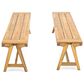 Hearth and Haven Outdoor Dining Bench in Light Teak (Set of 2), , large