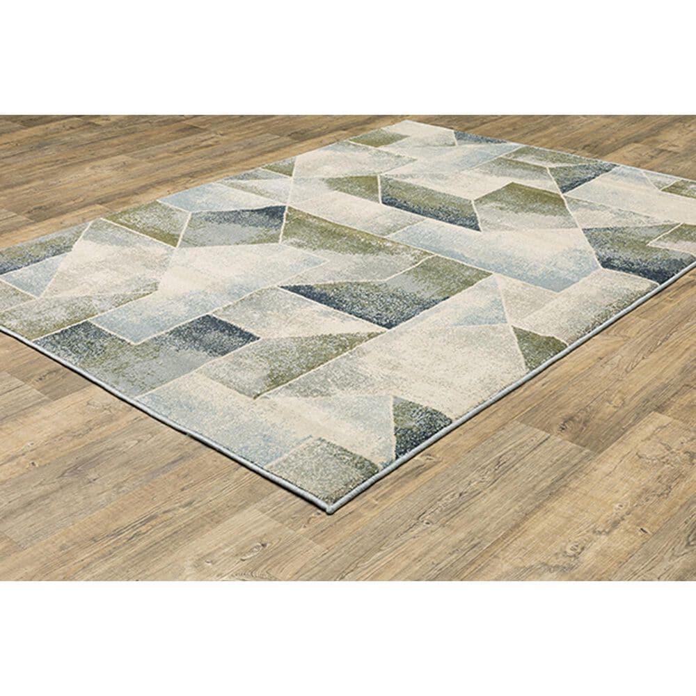 Oriental Weavers Branson Geometric Prisms 5&#39;3&quot; x 7&#39;3&quot; Blue and Green Area Rug, , large