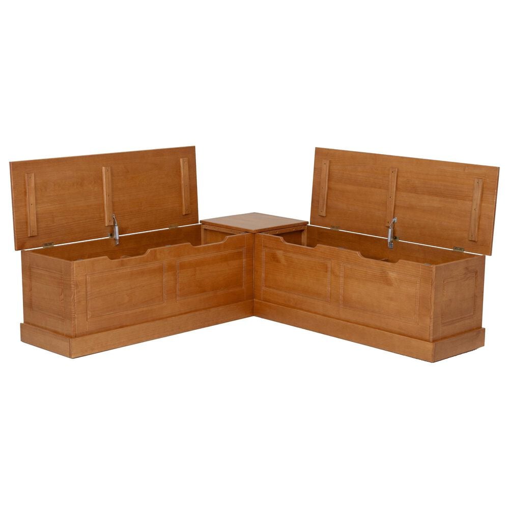 Linon Home Decor Tobin Backless Nook in Caramel, , large