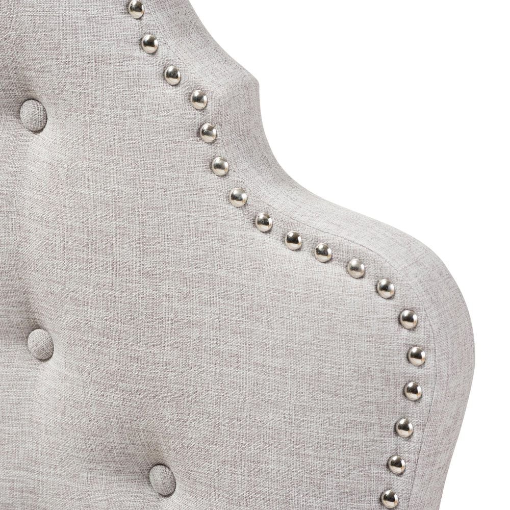 Baxton Studio Hilda Twin Upholstered Headboard in Greyish Beige, , large