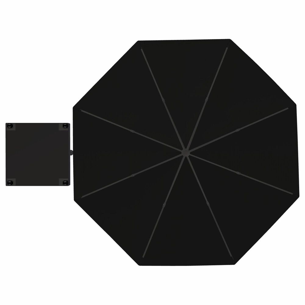 Garden Party Starlux AKZ Plus 13" Octagon Cantilever Umbrella with Base in Black, , large