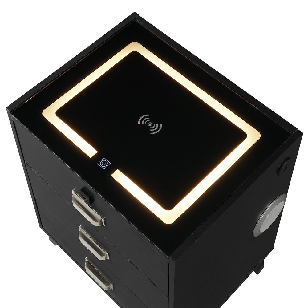 Mayberry Hill Rio 3-Drawer Nightstand in Black, , large