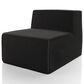 Furniture of America Facil 2-Piece Modular Armless Loveseat in Black, , large