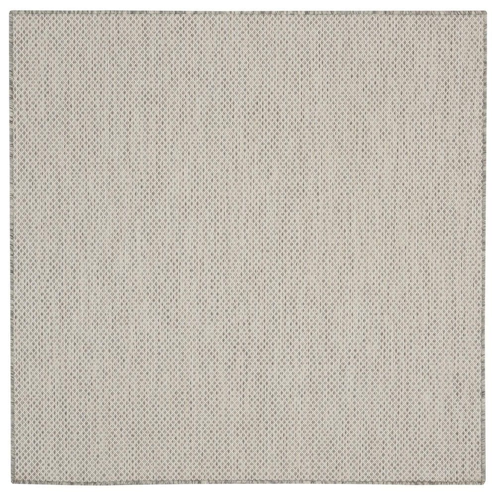 Nourison Courtyard Ivory and Silver 5" Square Indoor/Outdoor Area Rug, , large