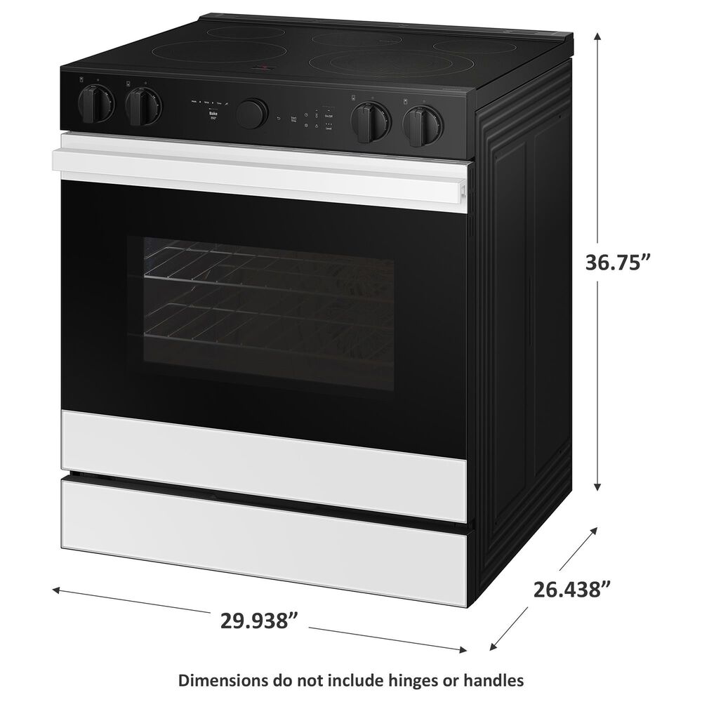 Samsung Bespoke Bespoke 6.3 Cu. Ft. Smart Slide-In Electric Smart Range with 5 Elements in White Glass, , large
