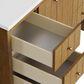 James Martin Hudson 48" Single Bathroom Vanity in Honey Oak with Single Hole 3 cm White Zeus Silestone Top and Rectangular Sink, , large