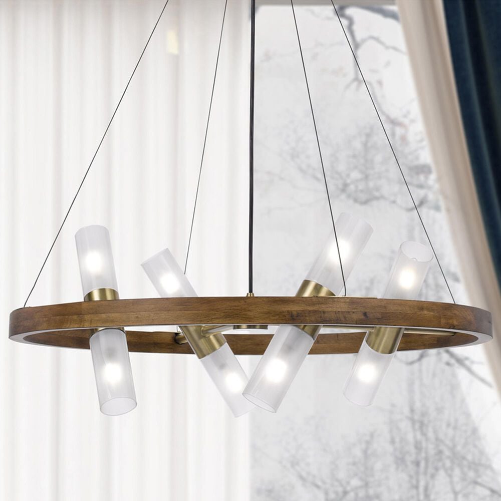 Cal Lighting Hempstead 8-Light Chandelier in Antique Brass, , large