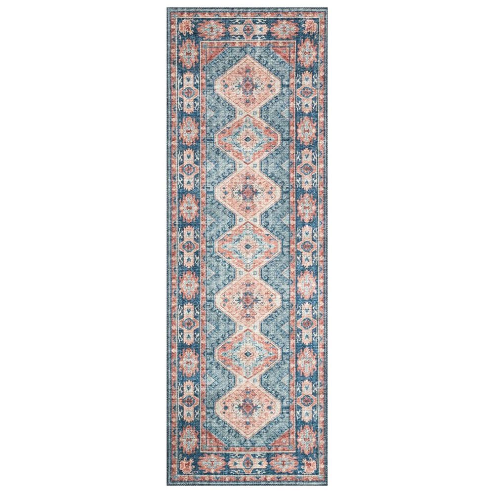 Loloi II Skye SKY-03 2"6" x 7"6" Turquoise and Terracotta Runner, , large