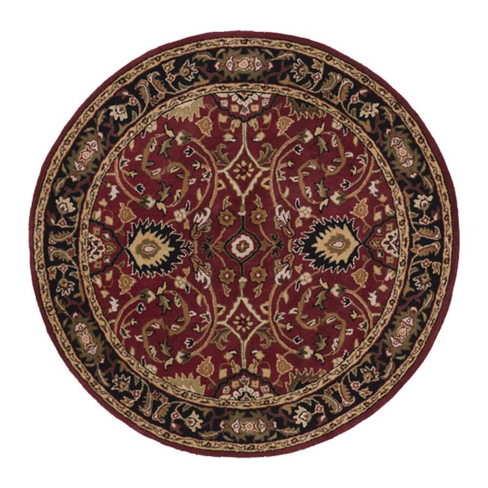 Surya Caesar CAE-1031 4" Round Burgundy, Black and Khaki Area Rug, , large