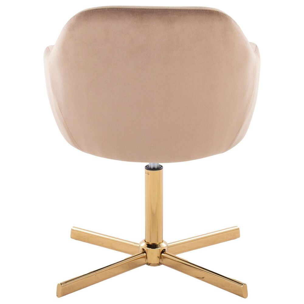 LumiSource Buena Swivel Accent Chair in Brown, , large