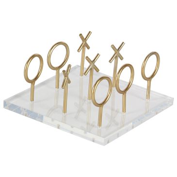 Maple and Jade Metallic Tic Tac Toe Game Set in Gold, , large