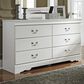 Ashley Anarasia 6 Drawer Dresser in White, , large
