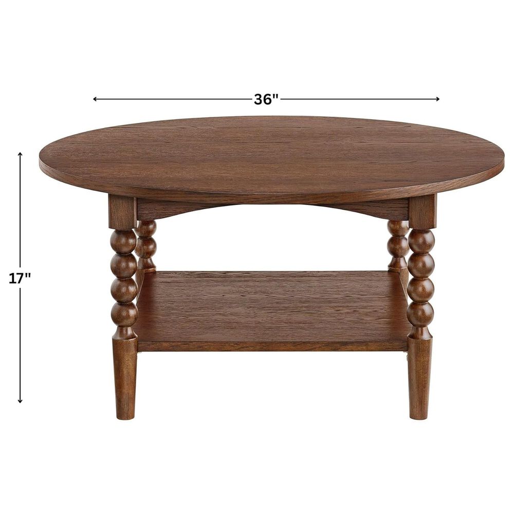 Forma &amp; Co Turn Wood Coffee Table in Cocoa Brown, , large