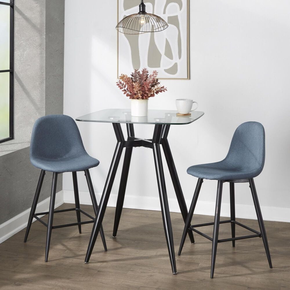 Lumisource Clara Counter Height Table in Black and Clear - Table Only, , large