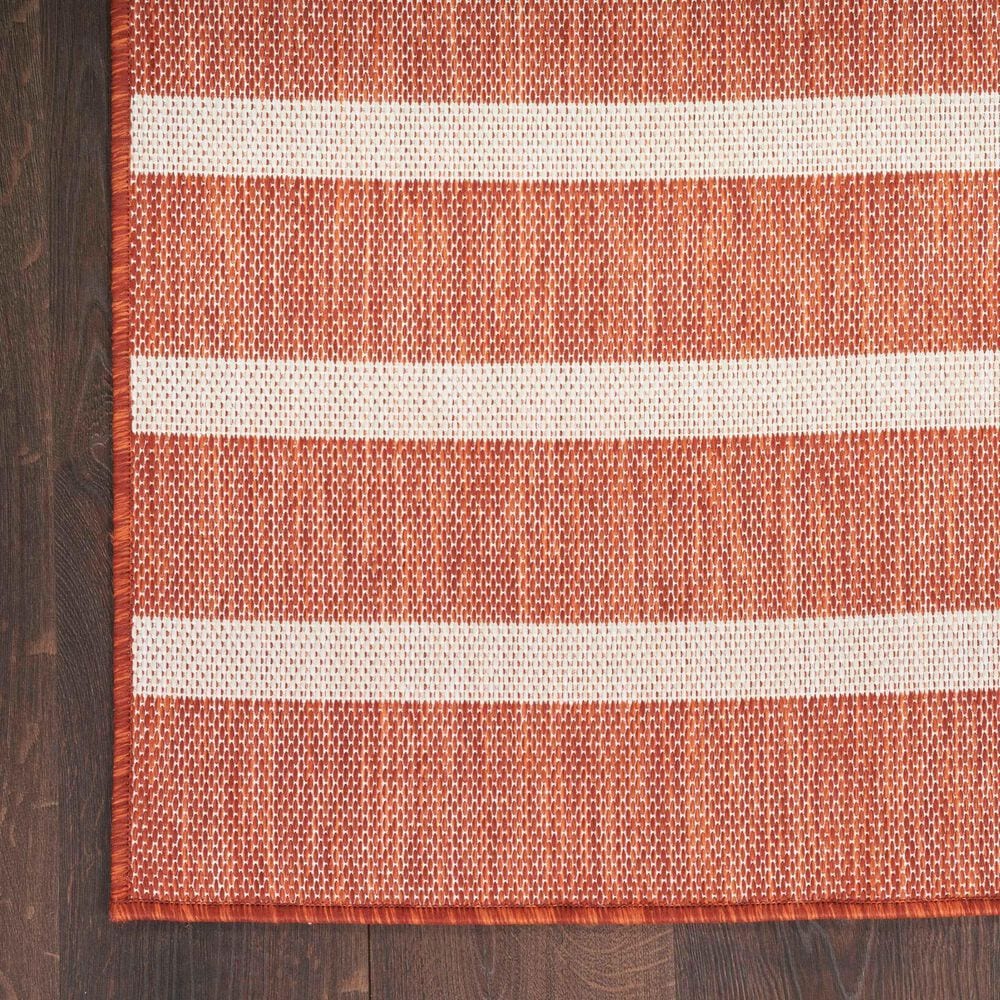Nourison Positano POS03 Terracotta and Ivory 4&#39; x 6&#39; Indoor/Outdoor Area Rug, , large