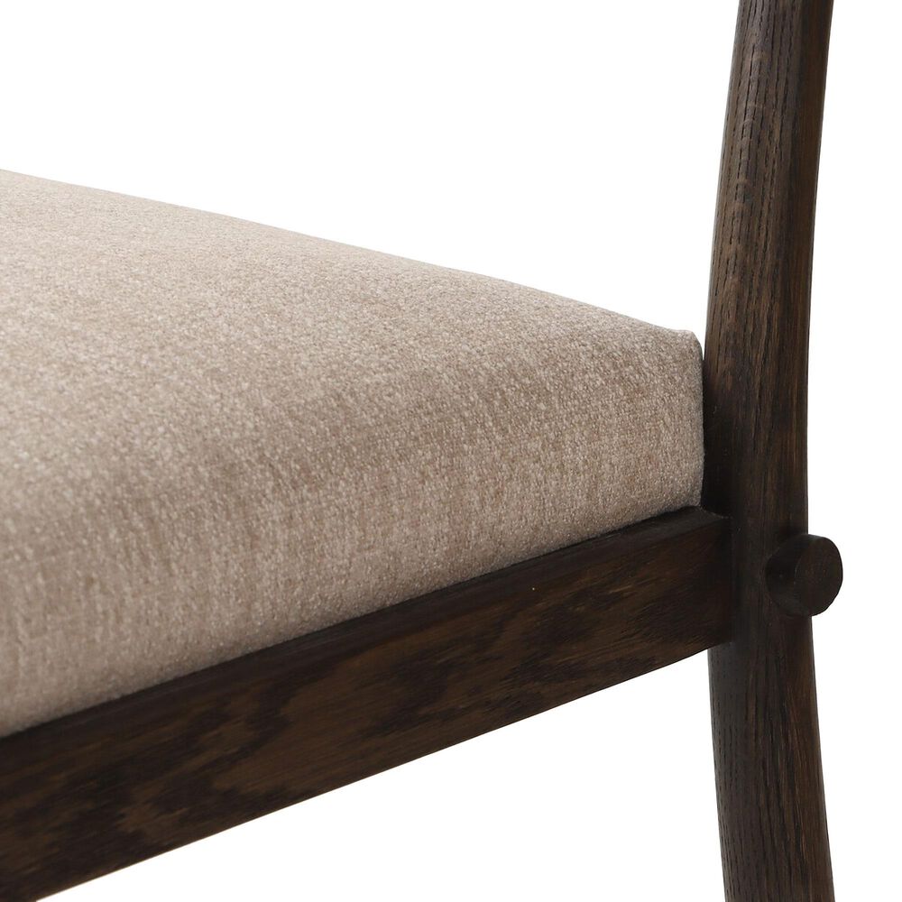 Four Hands Akiro Dining Side Chair with Laken Stone Fabric in Warm Oak, , large