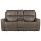 Flexsteel Carter Power Reclining Console Loveseat with Power Headrests in Gray, , large