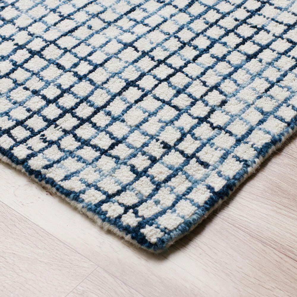 L&amp;R Resources Criss Cross Navy and Ivory 7&#39;9&quot; x 9&#39;9&quot; Area Rug, , large