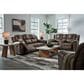 Ashley Lowilla Manual Reclining Sofa in Driftwood, , large