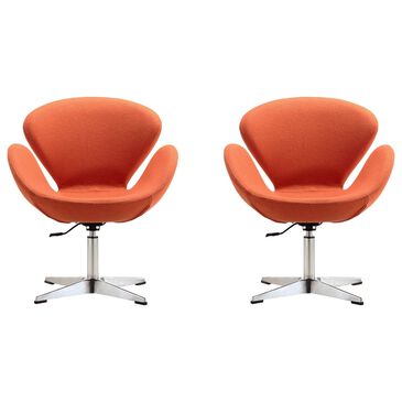 Dayton Raspberry Adjustable Swivel Chair in Orange (Set of 2), , large