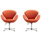 Dayton Raspberry Adjustable Swivel Chair in Orange (Set of 2), , large