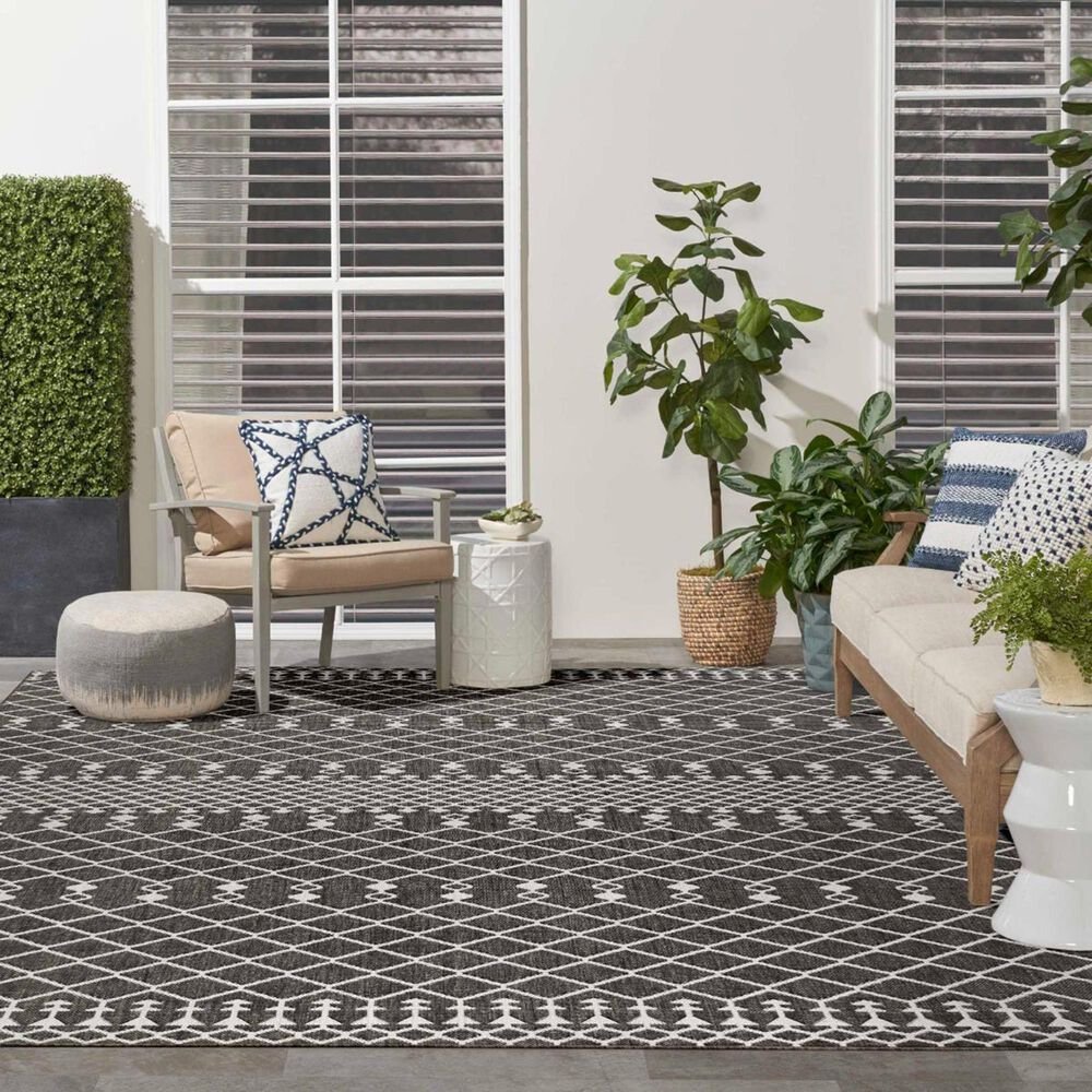 Nourison Positano Southwestern Black 8&#39; x 10&#39; Indoor/Outdoor Area Rug, , large