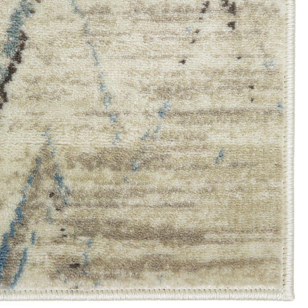 Kas Oriental Rugs Heritage Chevron 2&#39;2&quot; x 7&#39;11&quot; Ivory and Blue Runner, , large