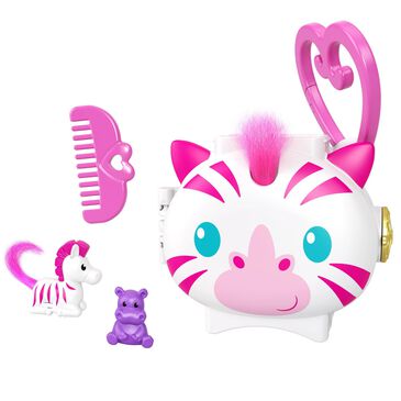 Polly Pocket Pet Connects - Zebra On Safari Compact Playset, , large