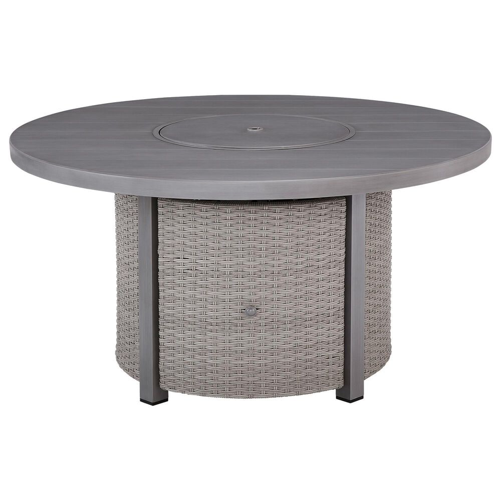 Ashley Half Moon Beach Round Fire Pit Table in Gray, , large