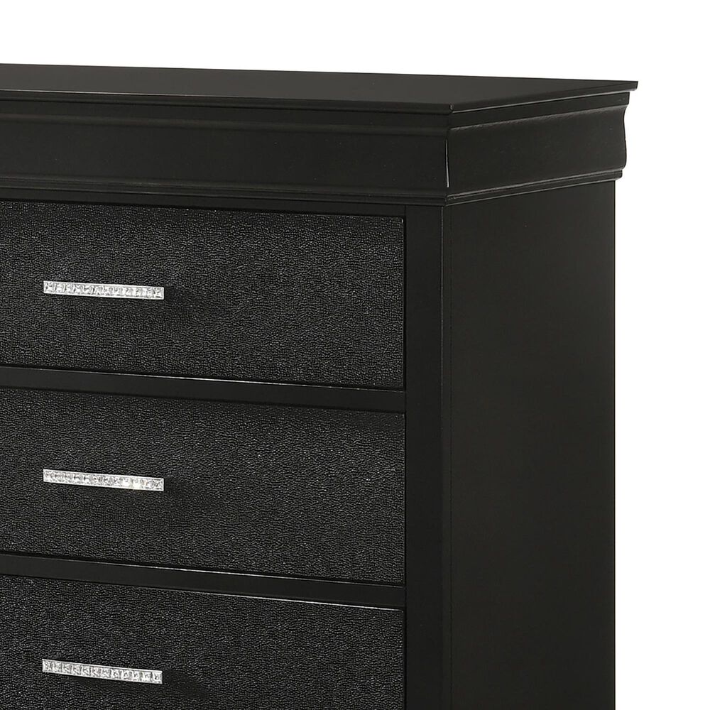 Crown Mark Amalia 5-Drawer Chest in Black, , large