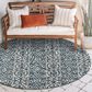 L&R Resources Sun Shower 7"6" Round Blue and Green Indoor/Outdoor Area Rug, , large