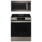 GE Appliances 2-Piece Kitchen Package with 5.3 Cu. Ft. Slide-In Front Control Gas Range and 1.9 Cu. Ft. Over-The-Range Microwave in Fingerprint Resistant Slate and Black, , large