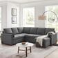 Lifestyle Solutions Edgewood Stationary Convertible Sleeper Sectional in Charcoal, , large