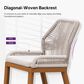 HOMLUX Outdoor Bar Stool with Teak Frame in Grey and Beige (Set of 2), , large